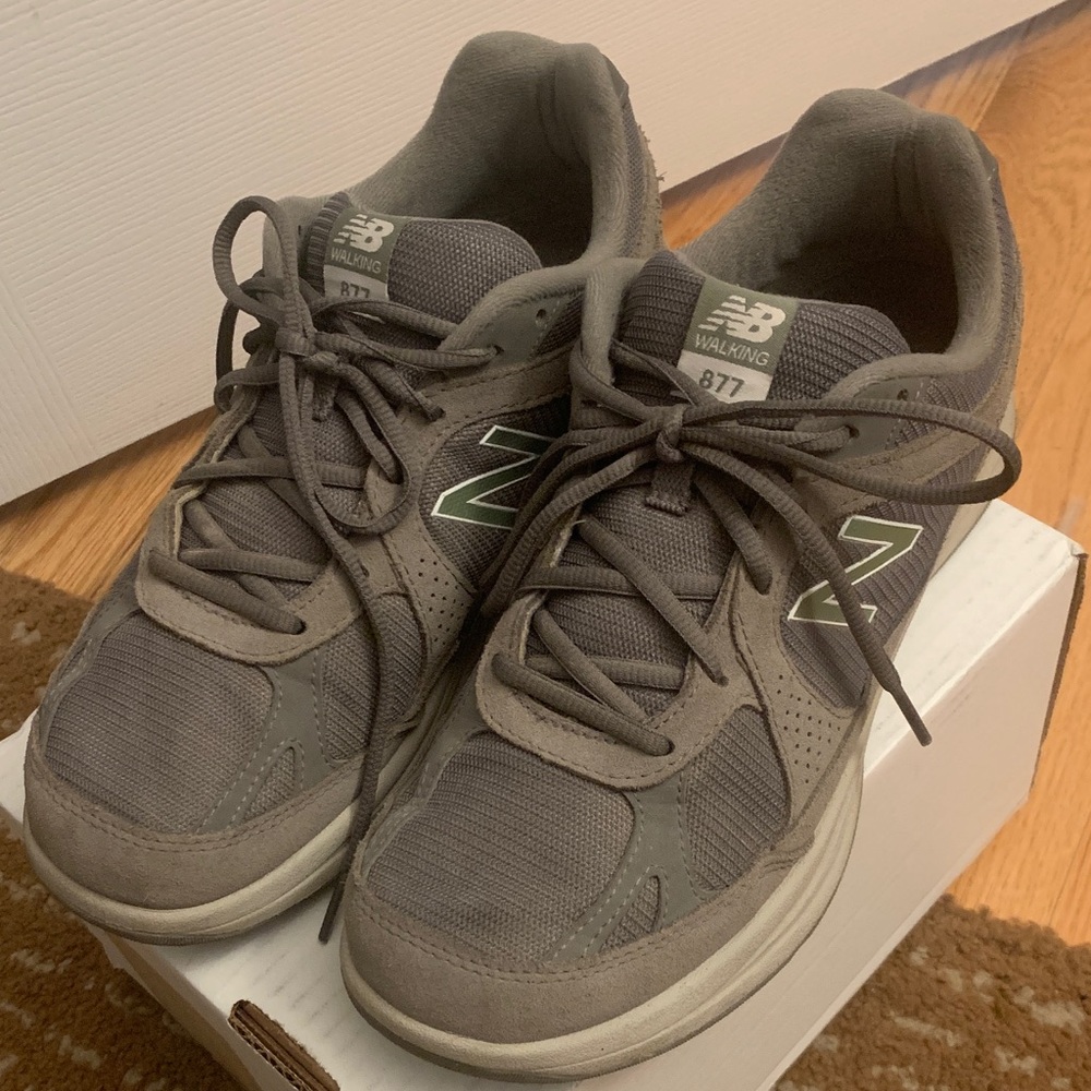 New Balance Gray and Green Walking Shoes